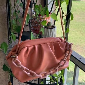 Peach Chain Crossbody